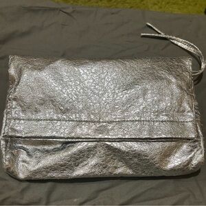 Vintage silver fold over clutch purse